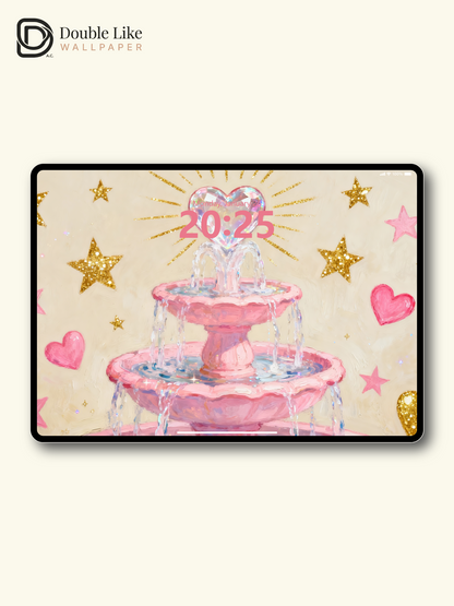 This pink heart fountain wallpaper hits all my girly dreams! Live wallpaper for every phone [#HWWa002]