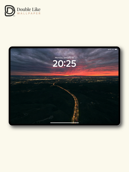 Dusk Highway Atmospheric Wallpaper | Epic Sunset for All Devices [#HWWx030]