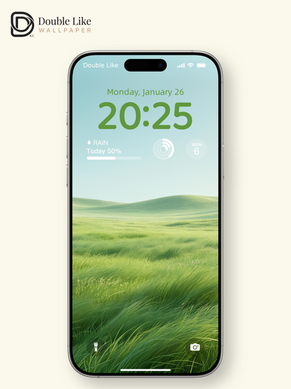 Minimalist Rolling Green Grass Hills Landscape Aesthetic Wallpaper Pack [#LFHL30616]