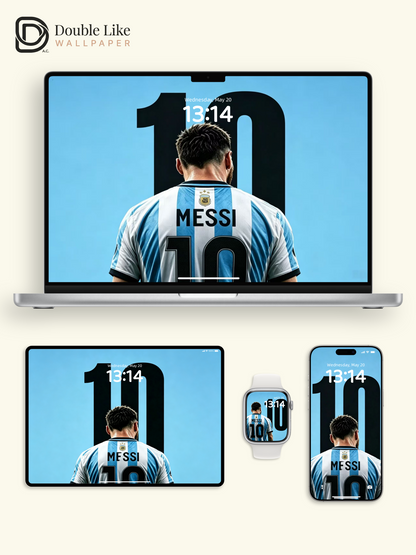 Messi Number 10 Back View Minimal Motivational Full Wallpaper Pack [#HWWc007]