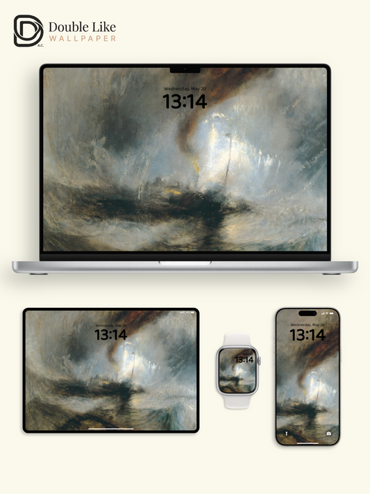 Storm Boat Turner Classic Oil Painting Vibe Full Wallpaper Set [#ZMY394]