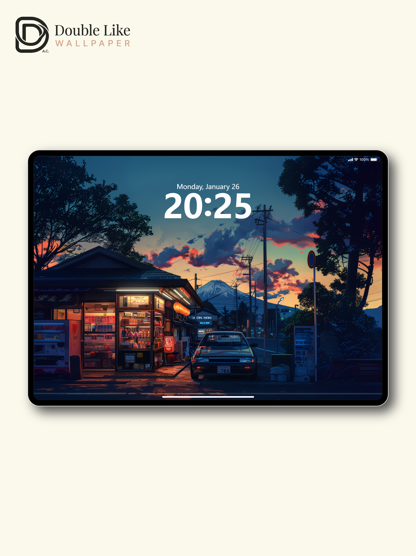 Sunset Mount Fuji Japanese Street Retro Car Anime Aesthetic Wallpaper Pack [#WGF104]