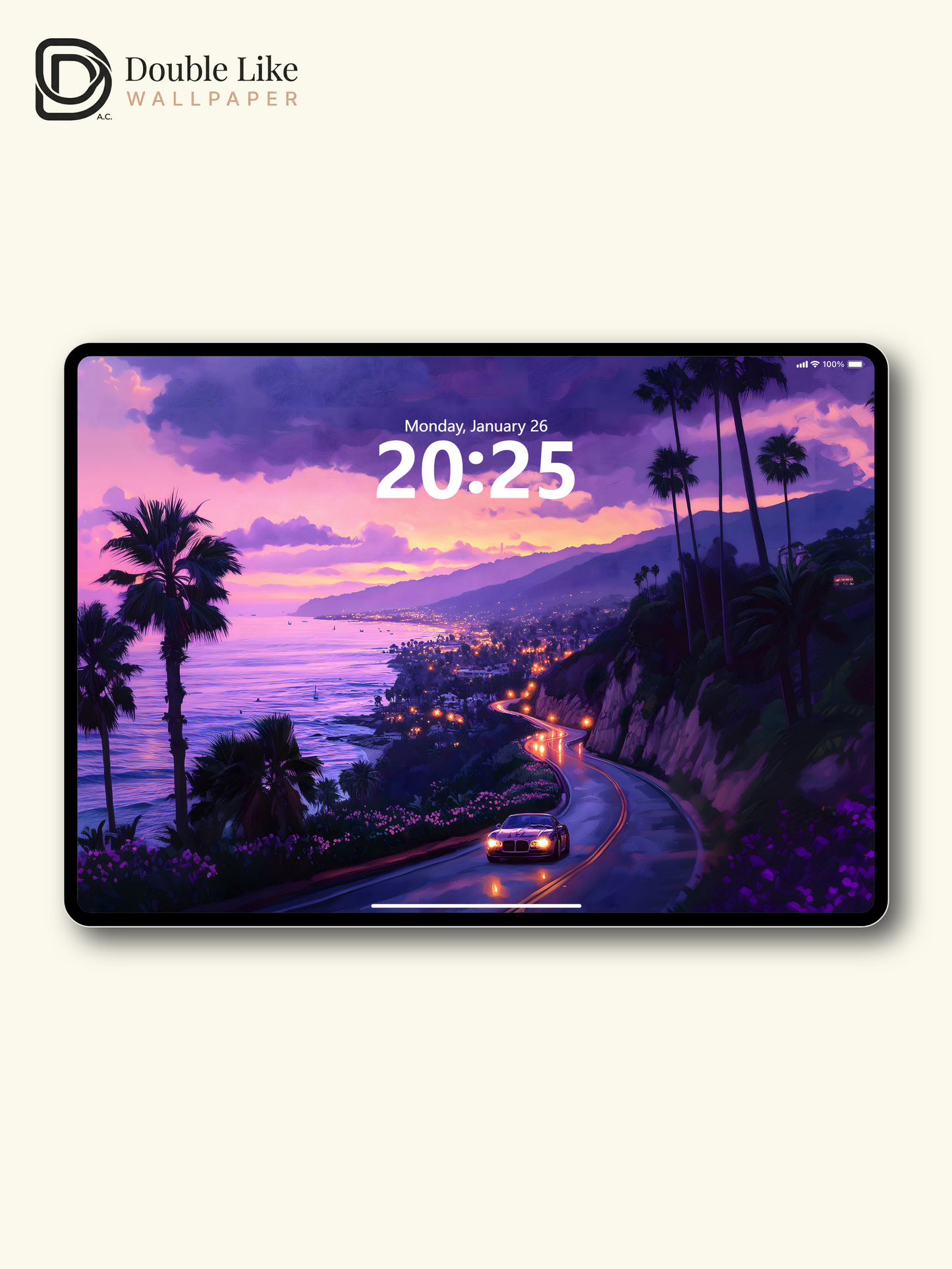 Purple Sunset Coastal Highway Aesthetic Wallpaper Pack [#WGF117]