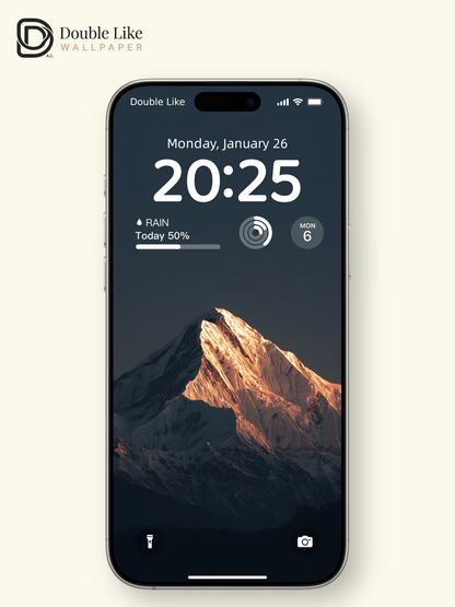 Majestic Golden Hour Snow Mountain Peak Photography Wallpaper Pack [#JJ1204]