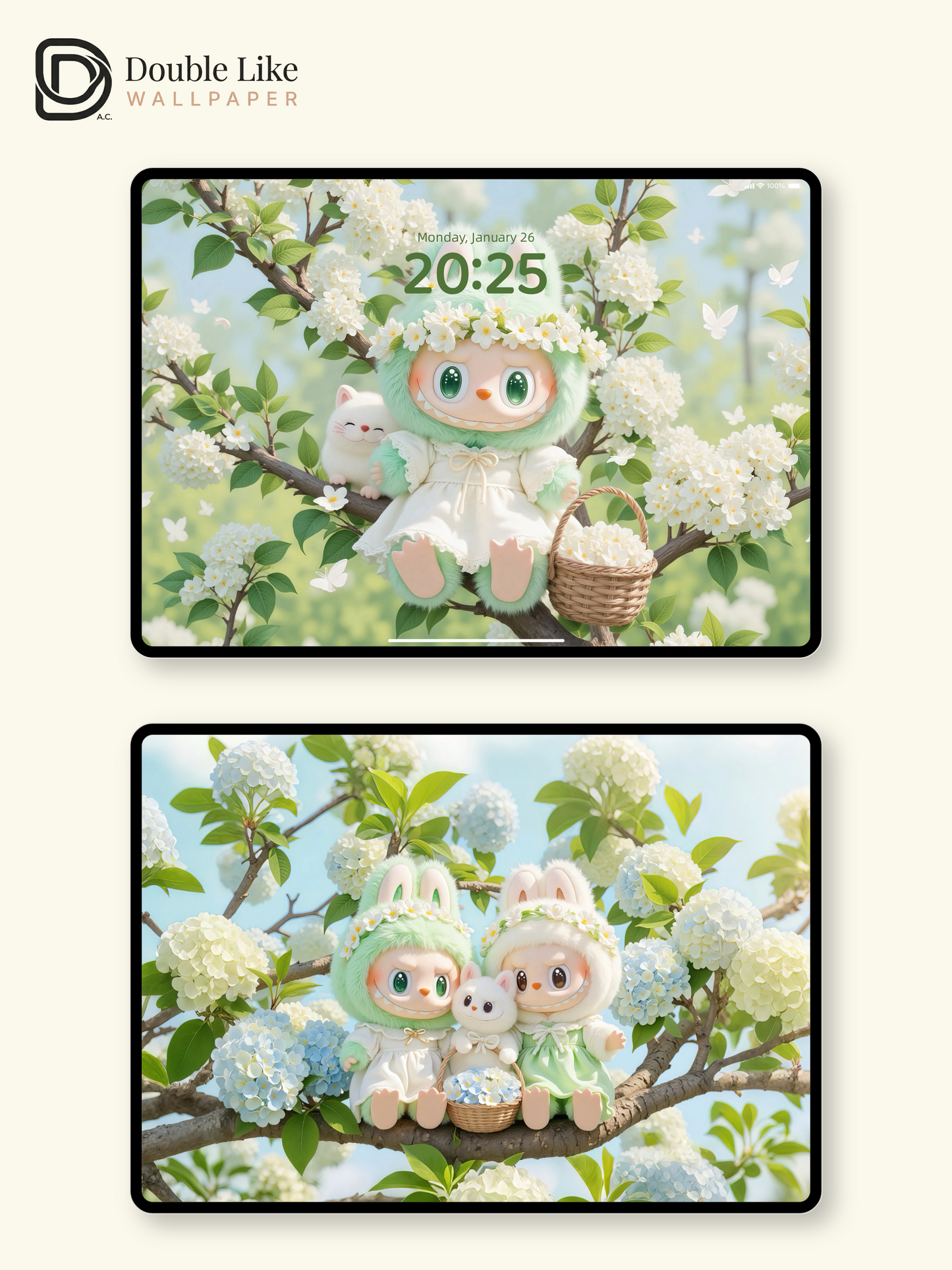 Spring Bunny Blossom 減 | Healing Wallpaper Pack [#JJ112]