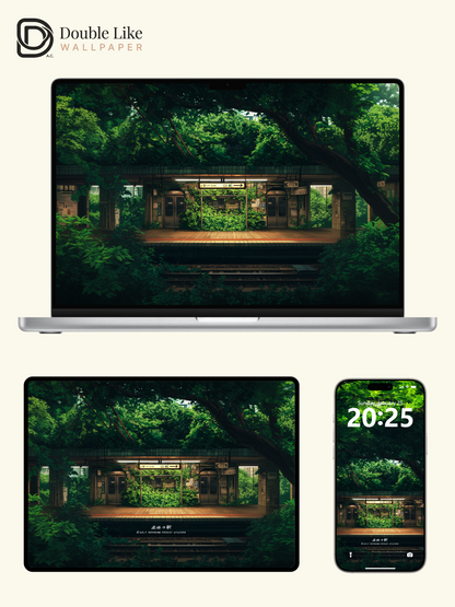 Forest Railway Station Morning Anime Aesthetic Wallpaper Pack [#WGF082]