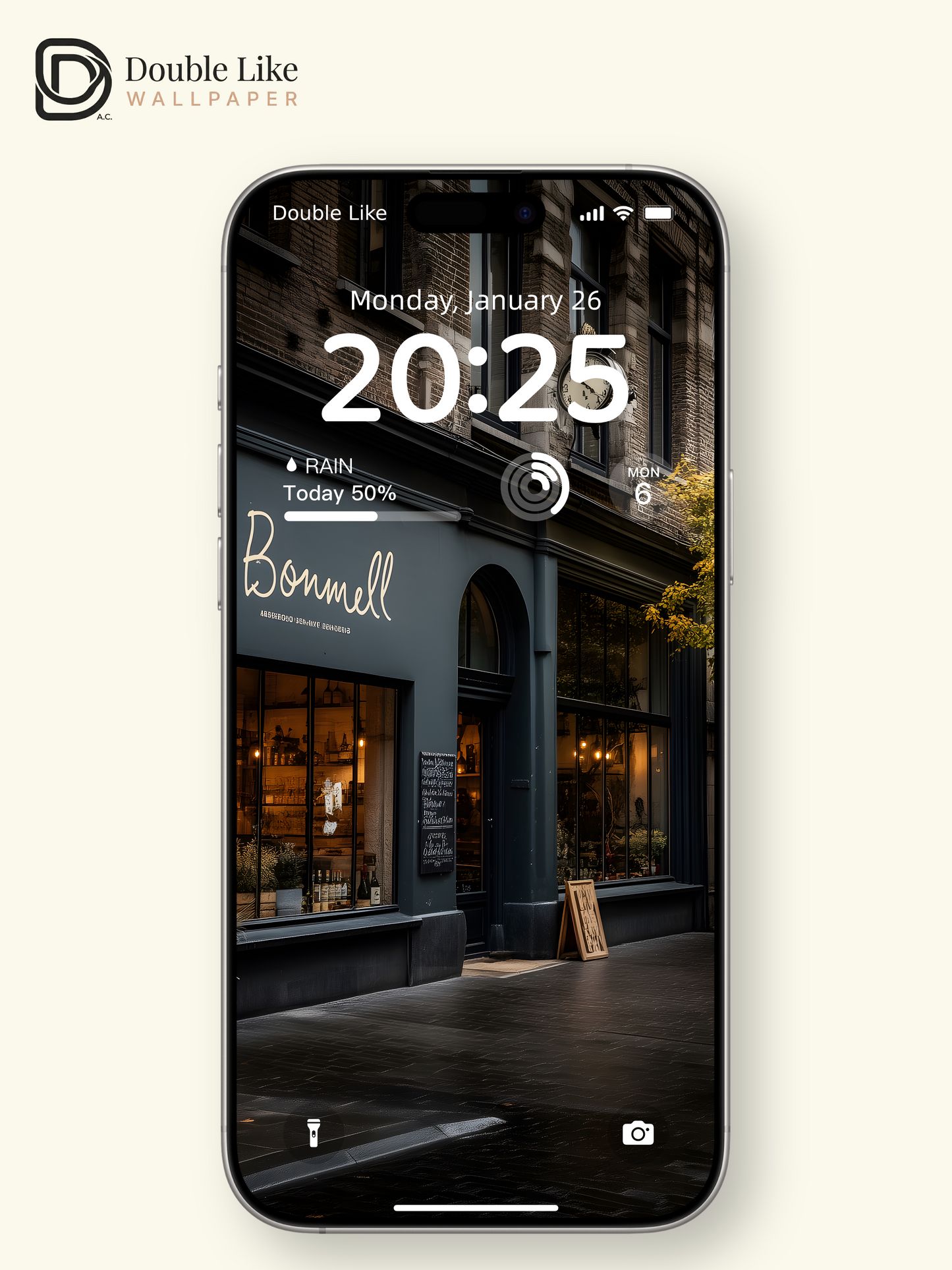 Cozy Cafe Street Photography Vintage City Wallpaper [#ZJYX0455]