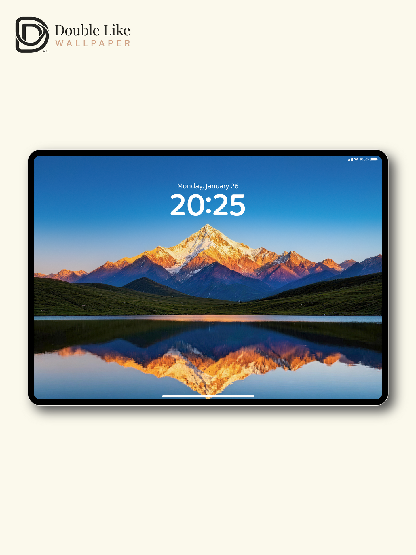 Golden Snow Mountain Lake Healing Landscape Wallpaper Pack [#LFHL30125]