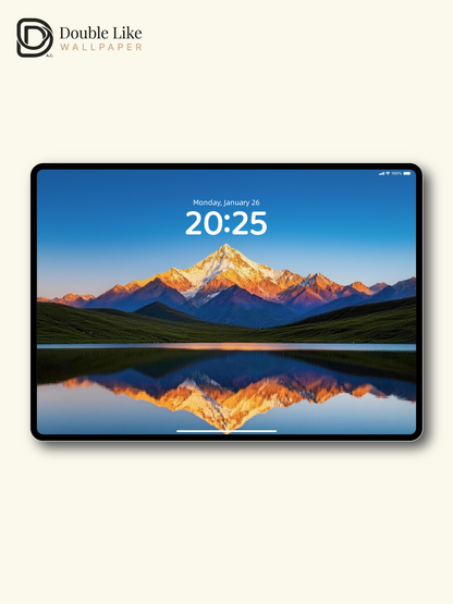 Golden Snow Mountain Lake Healing Landscape Wallpaper Pack [#LFHL30125]