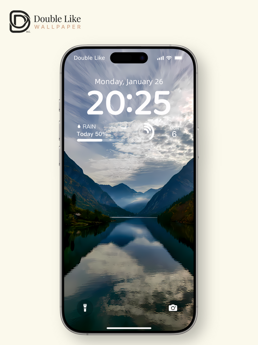 Serene Mountain Lake Reflection Aesthetic Nature Wallpaper Pack [#LFHL1056]