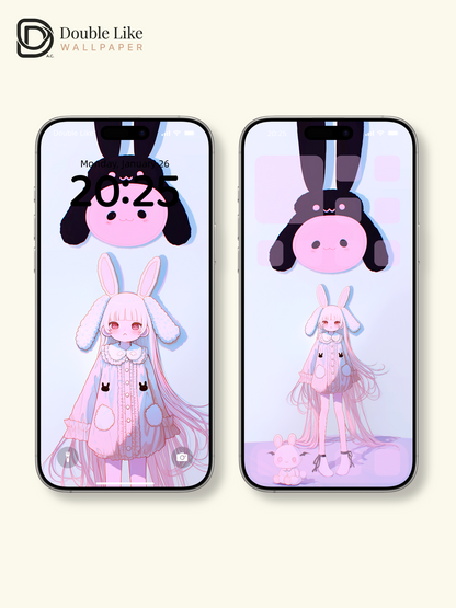 Kawaii Anime Bunny Girl Pastel Aesthetic Wallpaper Pack [#HW1478]