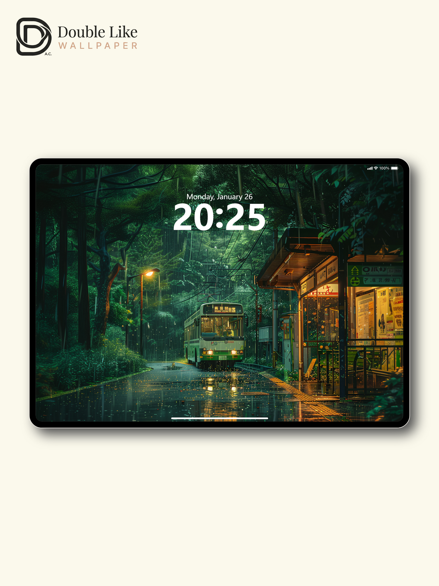 Rainy Forest Bus Stop Japanese Anime Cozy Wallpaper Pack [#WGF050]