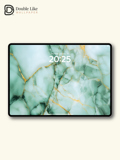 Luxury Emerald Jade Green Gold Vein Marble Texture Aesthetic Wallpaper Pack [#ZMY039]