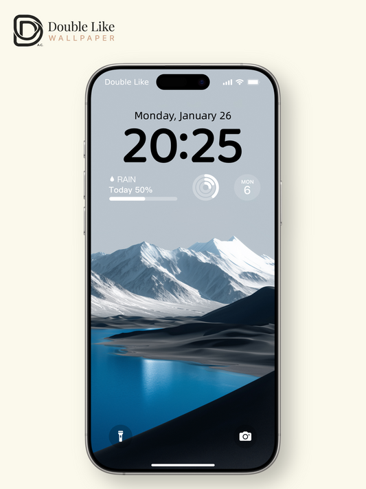 Minimal Cold Tone Mountain Lake Desert Premium Wallpaper Pack [#LFHL30104]