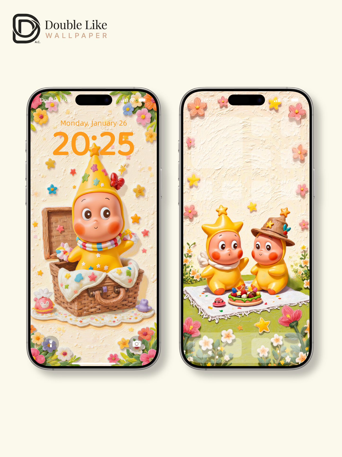 Starlight Buddy Picnic Day | Cozy Cute Dreamy Wallpaper Pack [#JJ188]