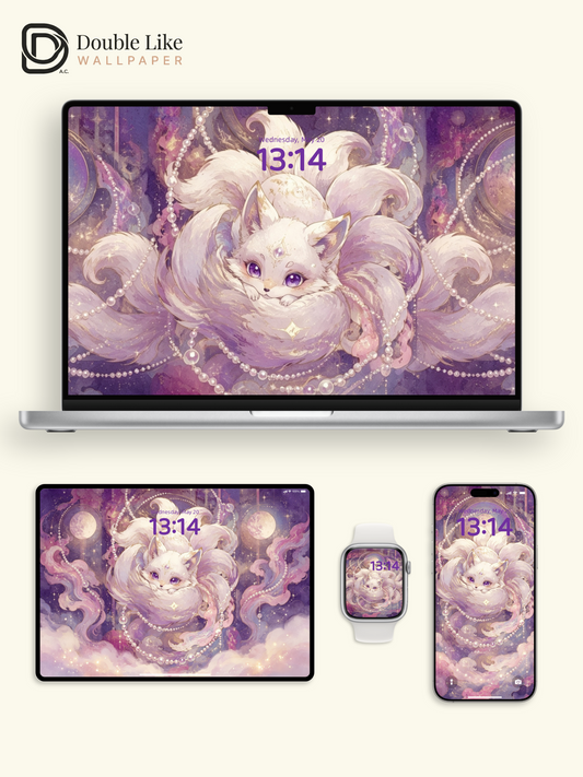 Astral Nine-Tailed Fox Moon Pearl Spiritual Healing Totem [#HWWx034]