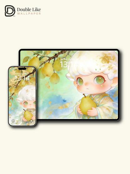 A Tree Full of Lucky Pears | Healing Wallpaper [#JJ328]