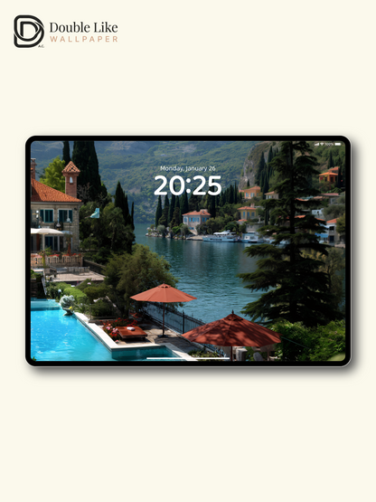 European Coastal Luxury Villa Resort Landscape Wallpaper Pack [#JJ1319]