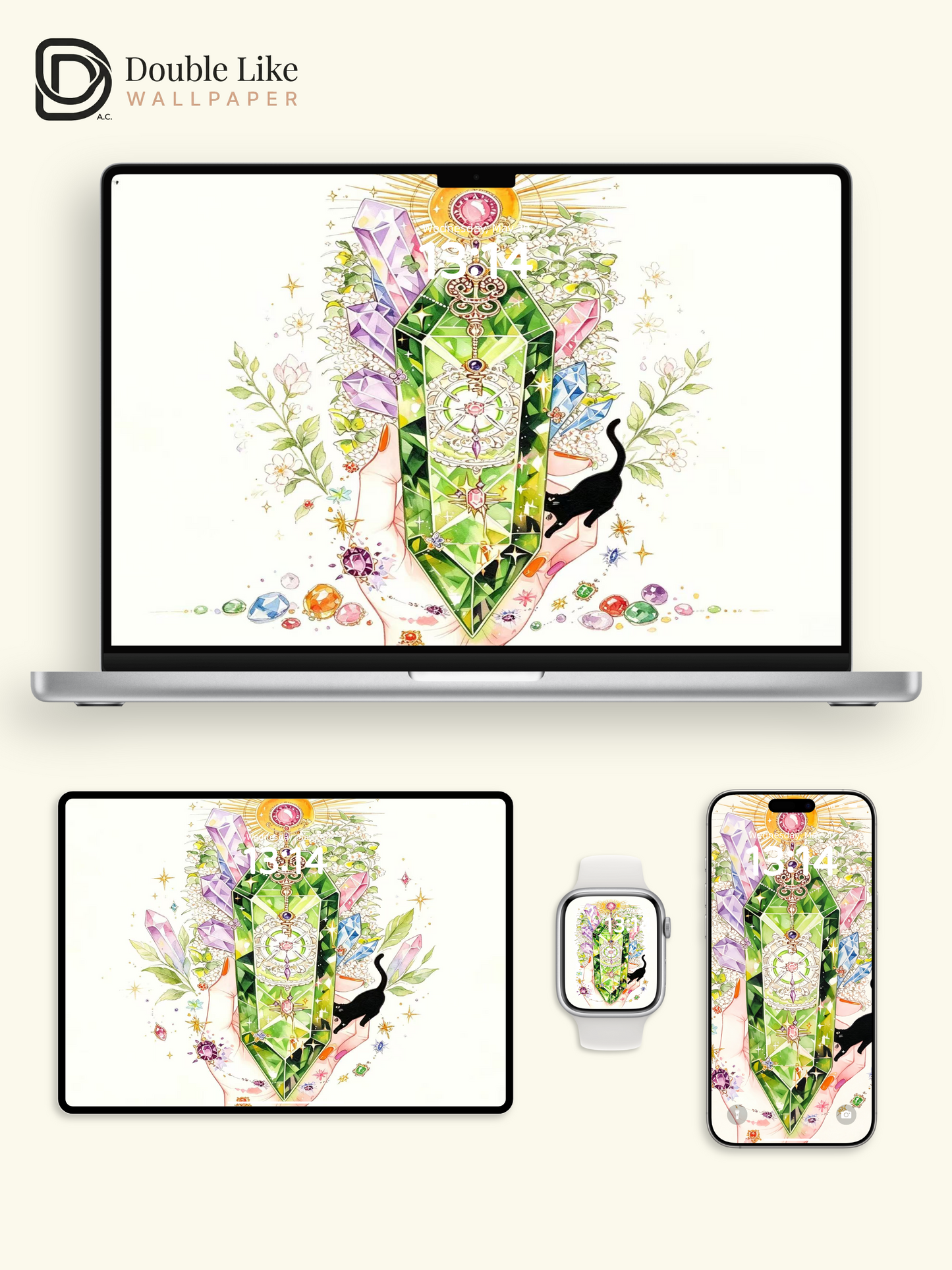 Healing Wallpaper | "Cat‑Guided Blessings", Black Cat Brings Blessings , All Goodness Is On Its Way [#HWWx009]