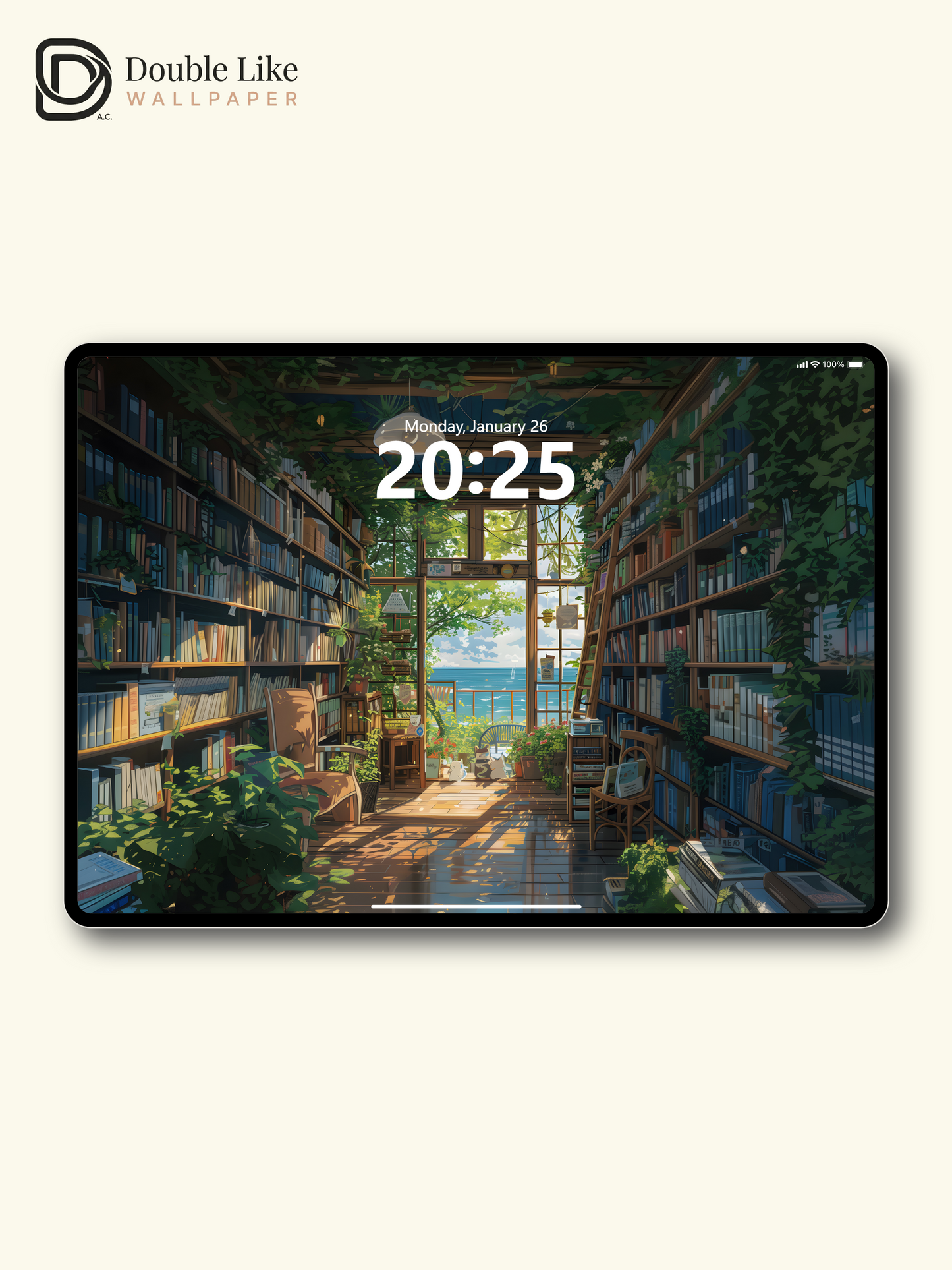 Cozy Seaside Library Anime Inspired Aesthetic Wallpaper Pack [#WGF053]