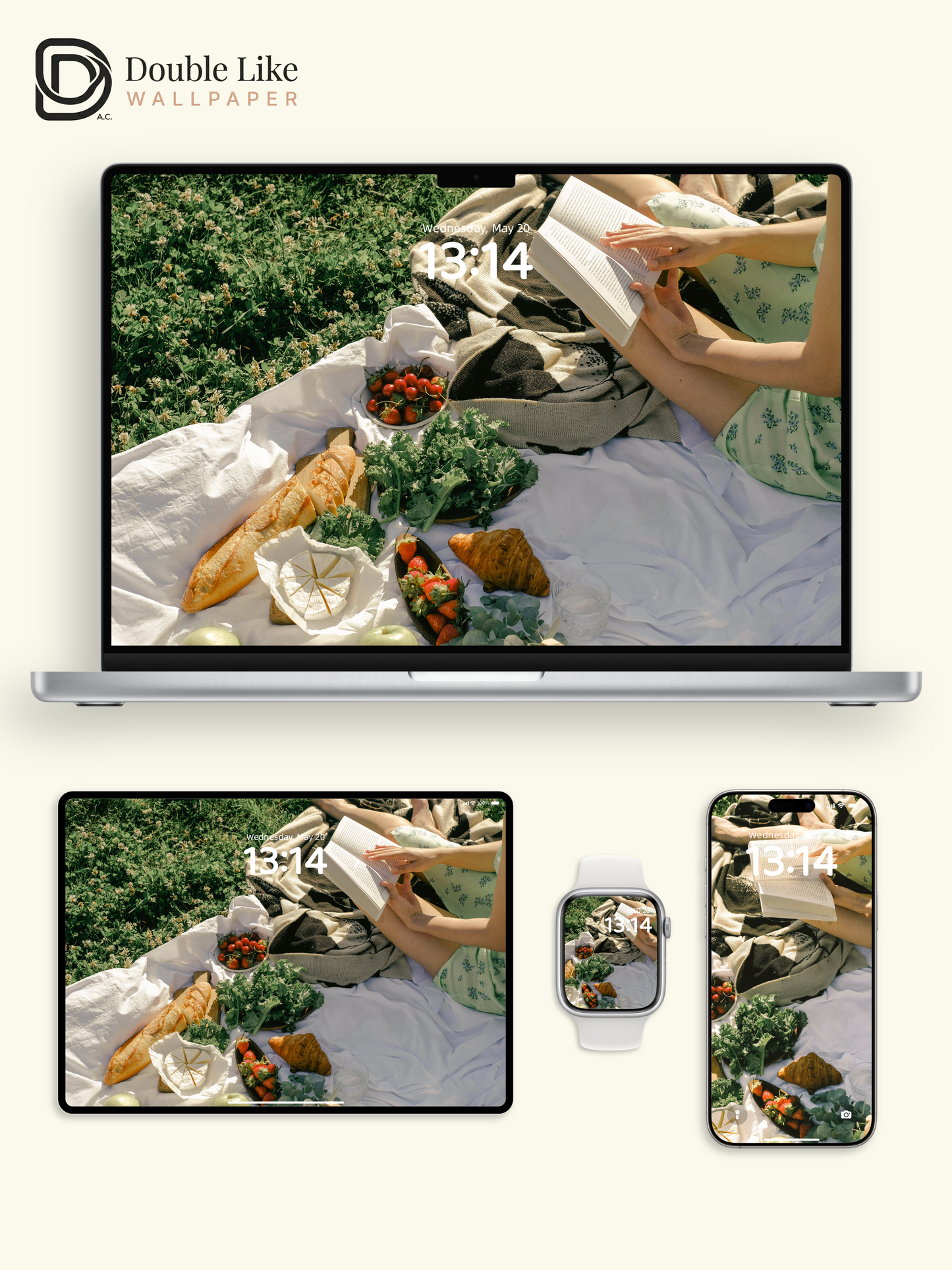 Cozy Picnic Reading Aesthetic Grassland & Book Aesthetic Wallpaper Pack [#ZMY537]