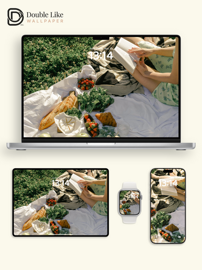Cozy Picnic Reading Aesthetic Grassland & Book Aesthetic Wallpaper Pack [#ZMY537]