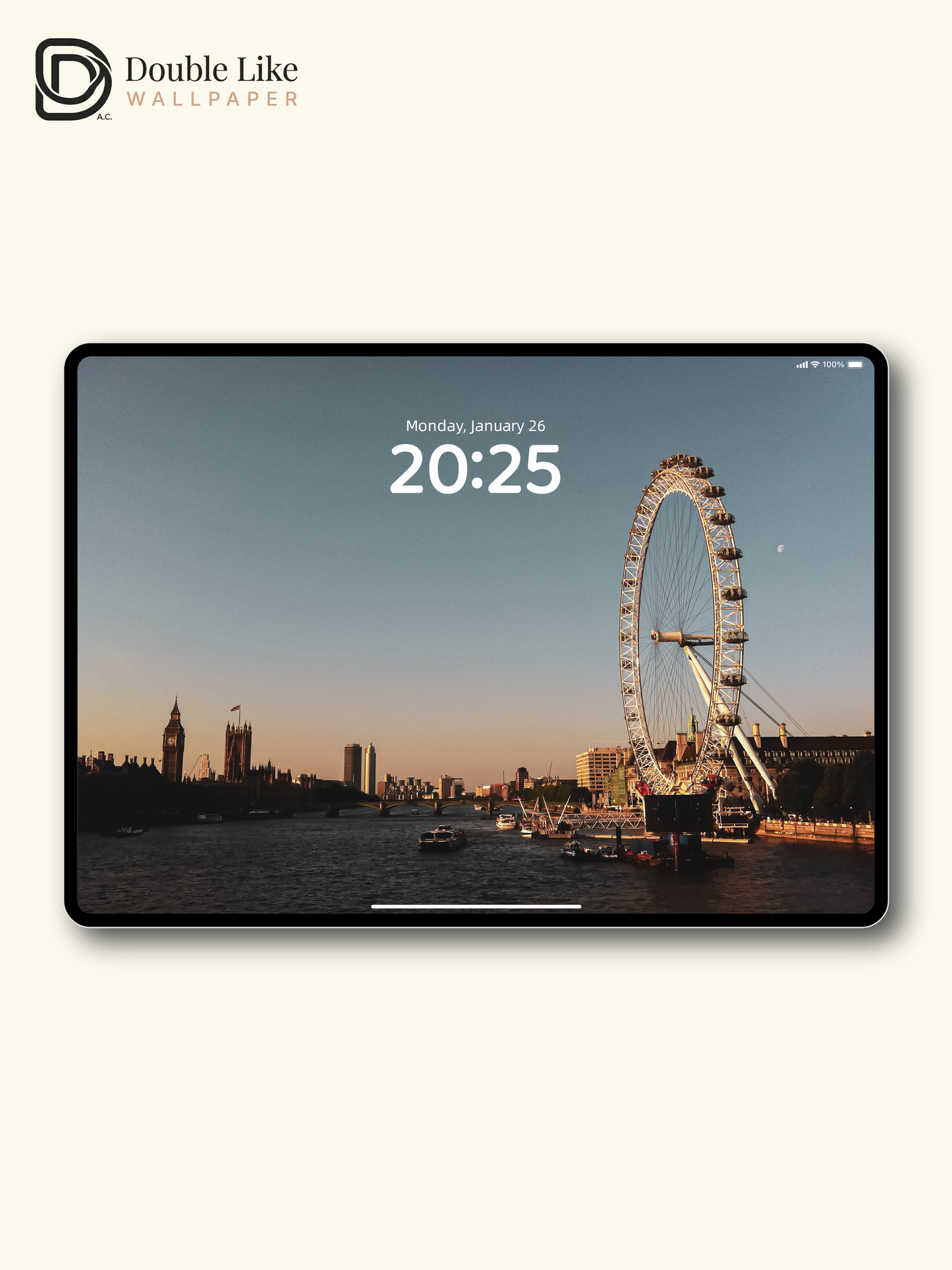 London Eye Sunset Golden Hour Thames River Aesthetic Cityscape Wallpaper Pack [#ZMY543]