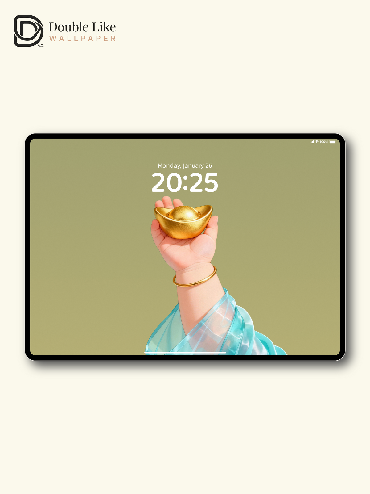 Golden Ingot in Chubby Hand Minimalist Aesthetic Wallpaper Pack [#JJ230908]
