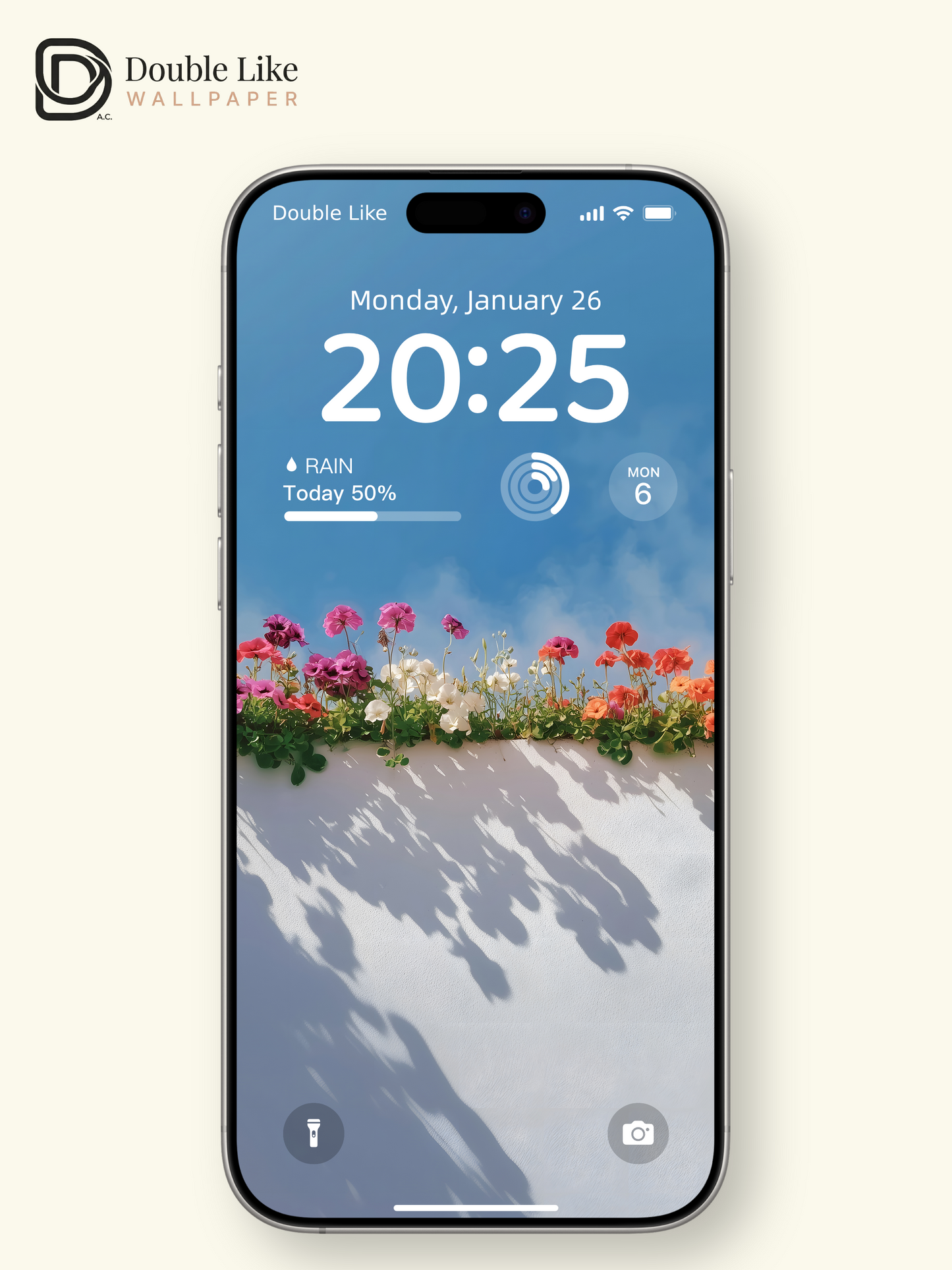 Fresh Summer Colorful Flowers Blue Sky Minimalist Lock Screen Wallpaper Pack [#ZJYX0649]
