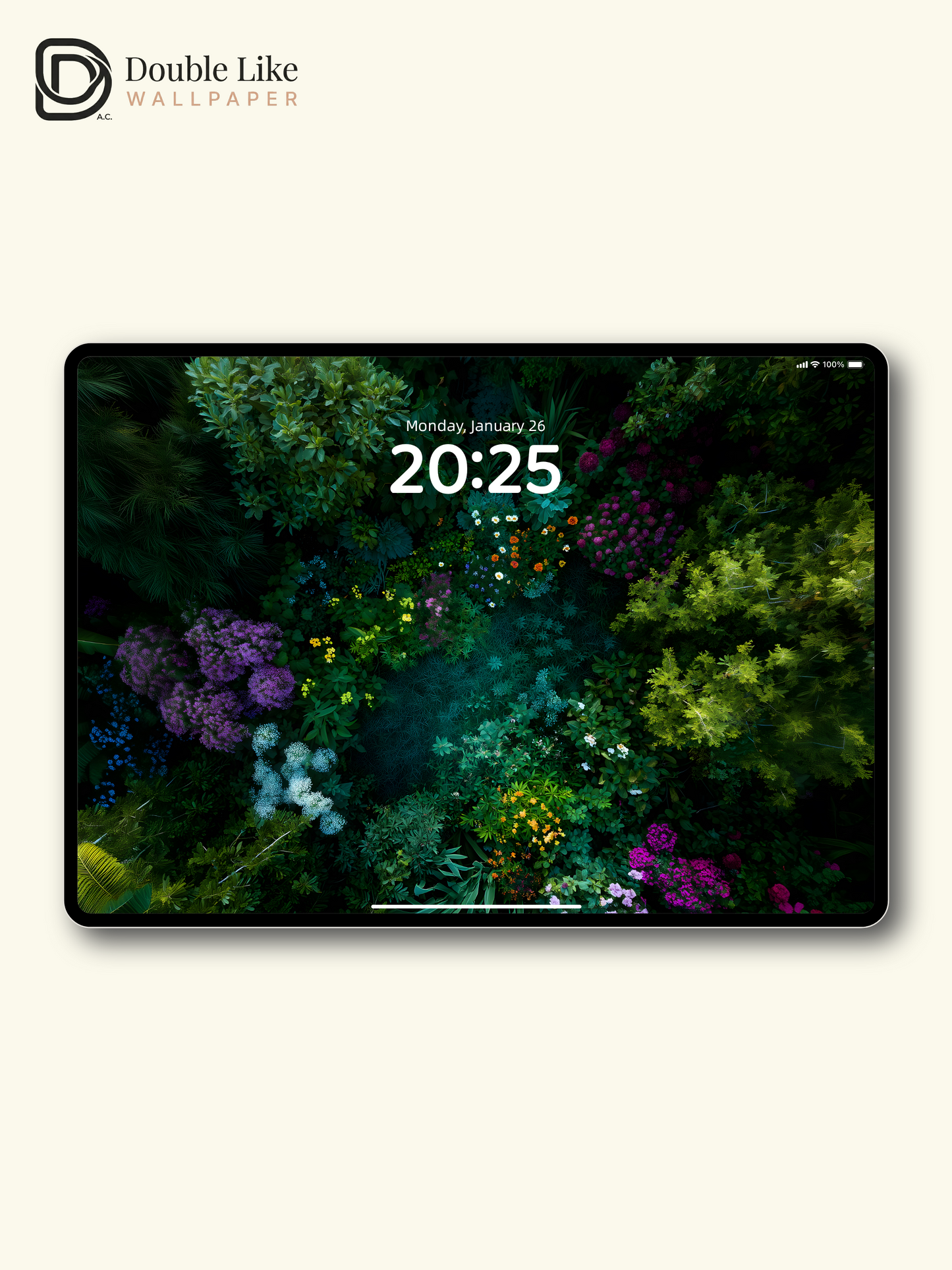 Enchanted Dark Green Garden Floral Ambient Lock Screen Wallpaper Pack [#ZJYX0654]