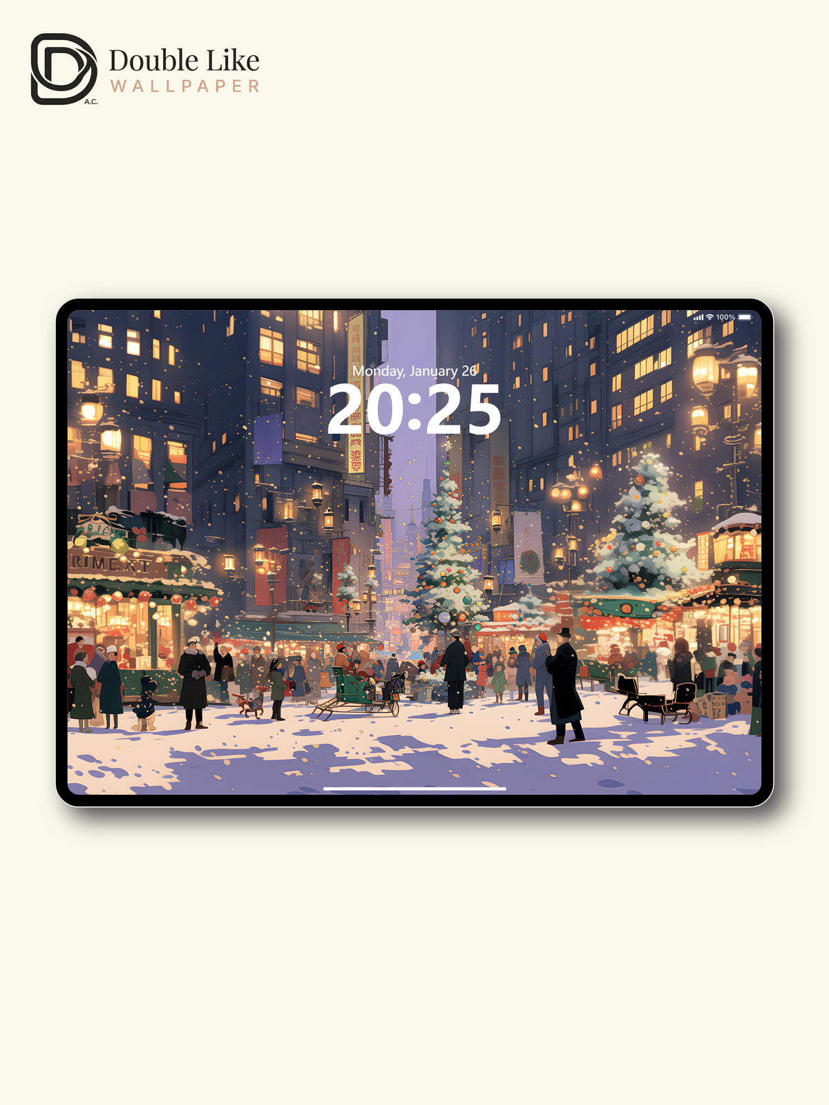 Cozy Christmas City Market Anime Inspired Aesthetic Wallpaper Pack [#WGF067]