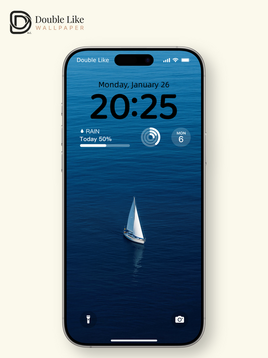 Sailboat On Deep Blue Sea Minimal Calm Inspiring Ocean Wallpaper Pack [#LFHL30419]