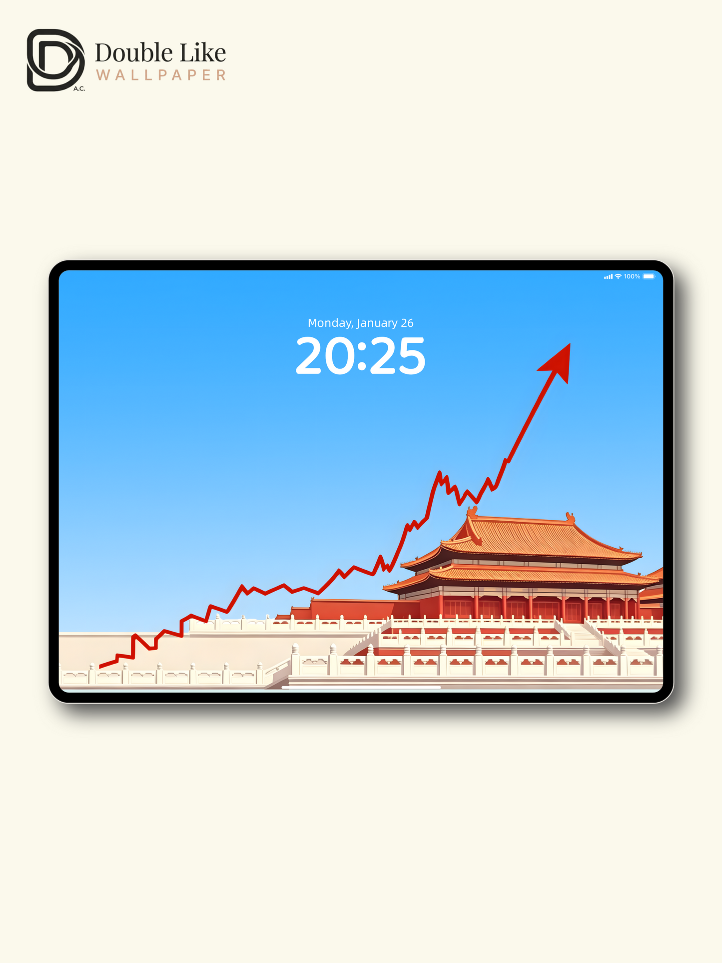 Chinese Palace Rising Arrow Illustration Motivation Wallpaper Pack [#ZMY548]