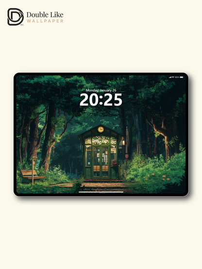 Cozy Forest Cabin Night Anime Aesthetic Wallpaper Pack [#WGF114]