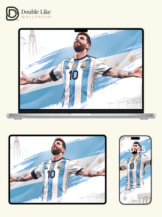 Messi Argentina #10 Inspirational Art Wallpaper Pack For Phones, Tablets & Desktops [#LFHL1045]