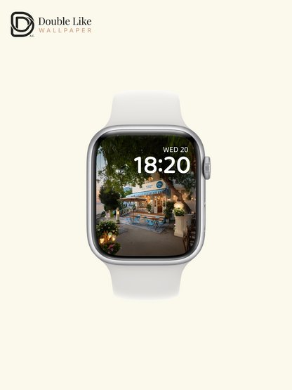 Mediterranean Seaside Cafe Sunset Glow Aesthetic Wallpaper Pack [#JJ1393]