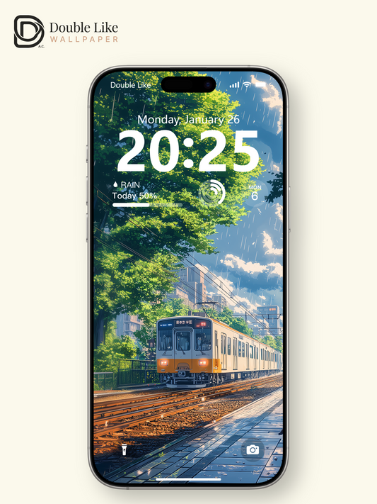 Rainy Summer Train Station Anime Aesthetic Wallpaper Pack [#WGF112]