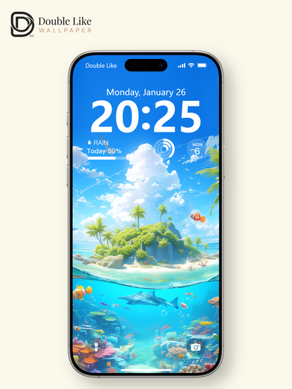 Tropical Island Ocean Coral Reef Dreamy Anime Aesthetic Wallpaper Pack [#WGF033]