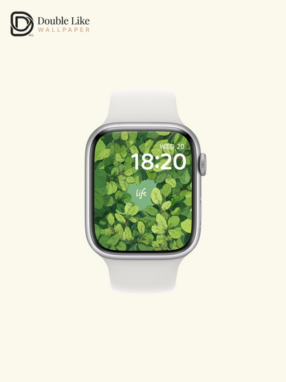 Aesthetic Green Leaves Life Typography Illustration Wallpaper Pack [#JJ1211]