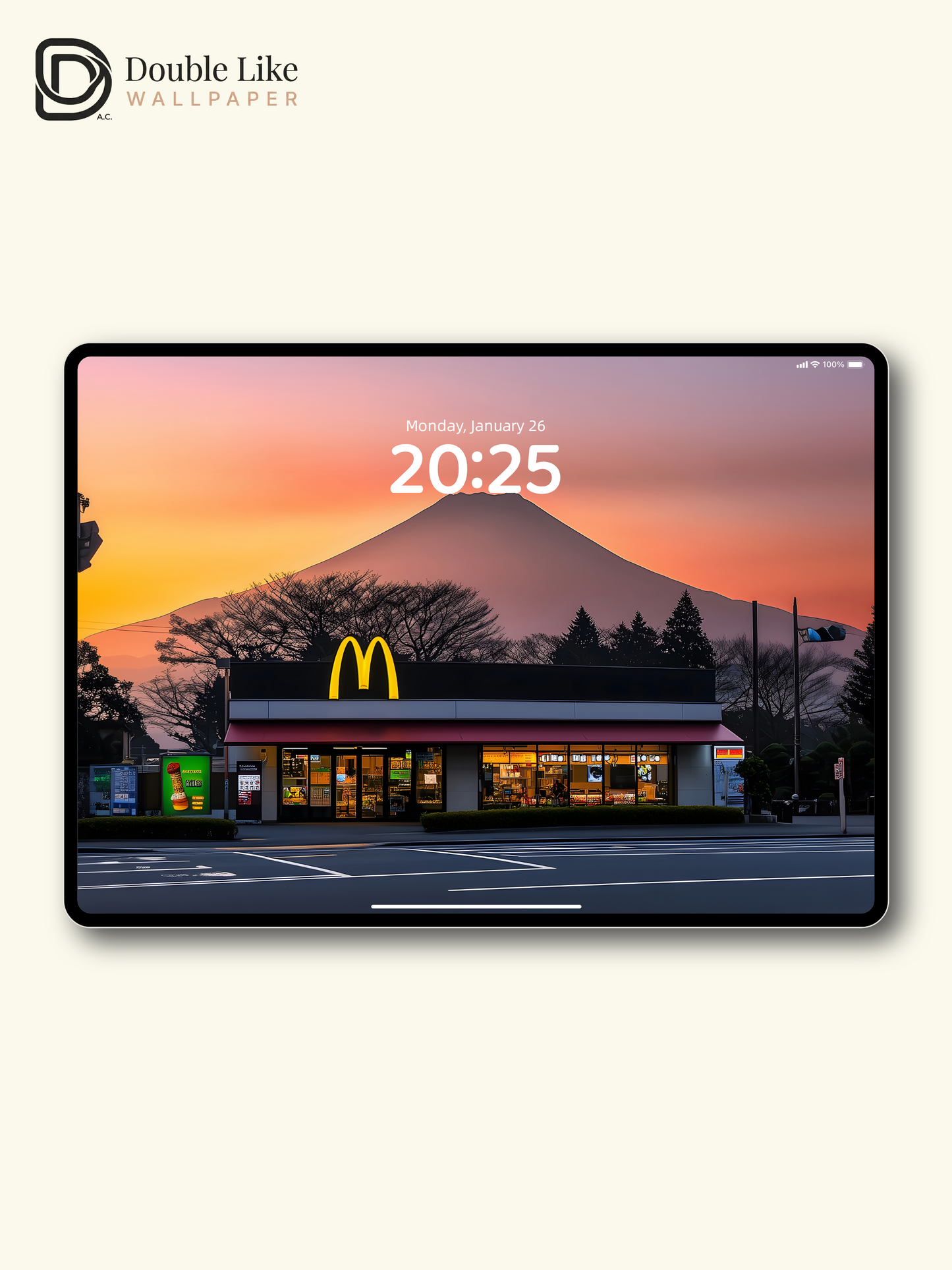 McDonald's Mount Fuji Sunset Aesthetic Digital Art Wallpaper Pack [#ZJYX0453]