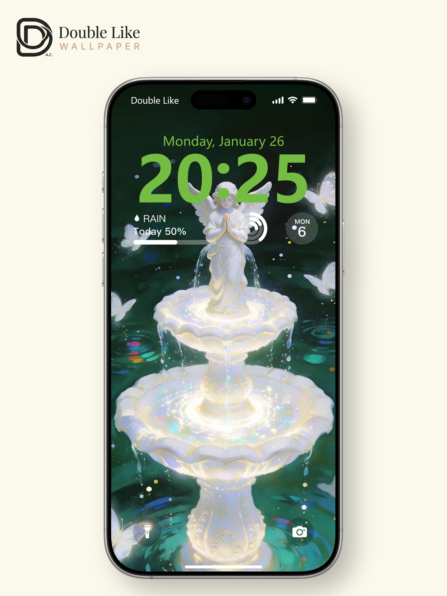 This angel fountain wallpaper calms all your stress! Live wallpaper fits all phones [#HWWa009]