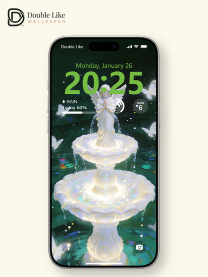 This angel fountain wallpaper calms all your stress! Live wallpaper fits all phones [#HWWa009]