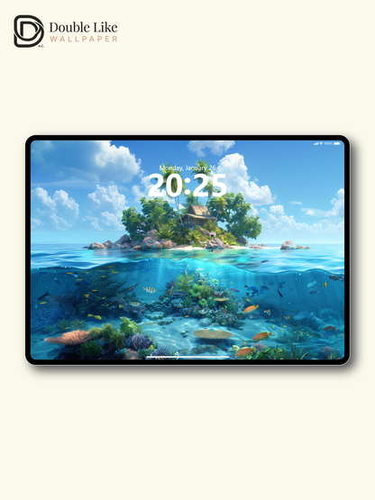 Tropical Island Underwater Coral Paradise Aesthetic Wallpaper Pack [#WGF030]