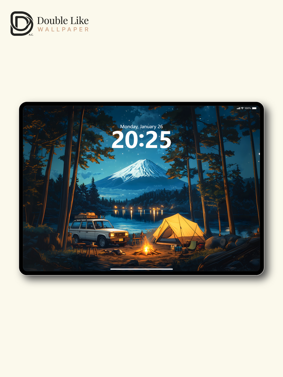 Mt Fuji Starry Forest Camping Anime Aesthetic Wallpaper Pack [#WGF120]