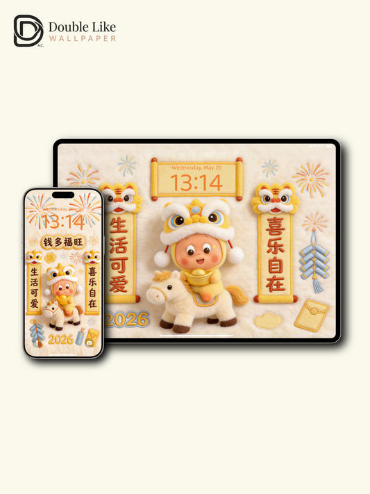 2026 Lucky Blessing Friends · New Year Cute Aesthetic Wallpaper Pack [#JJ295]