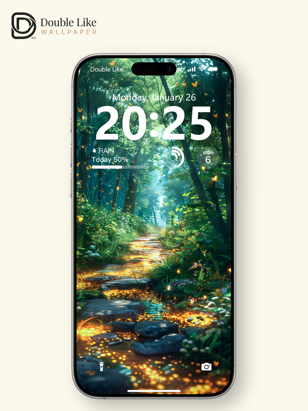 Enchanted Butterfly Forest Glowing Path Fantasy Wallpaper Pack [#WGF060]