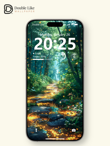 Enchanted Butterfly Forest Glowing Path Fantasy Wallpaper Pack [#WGF060]