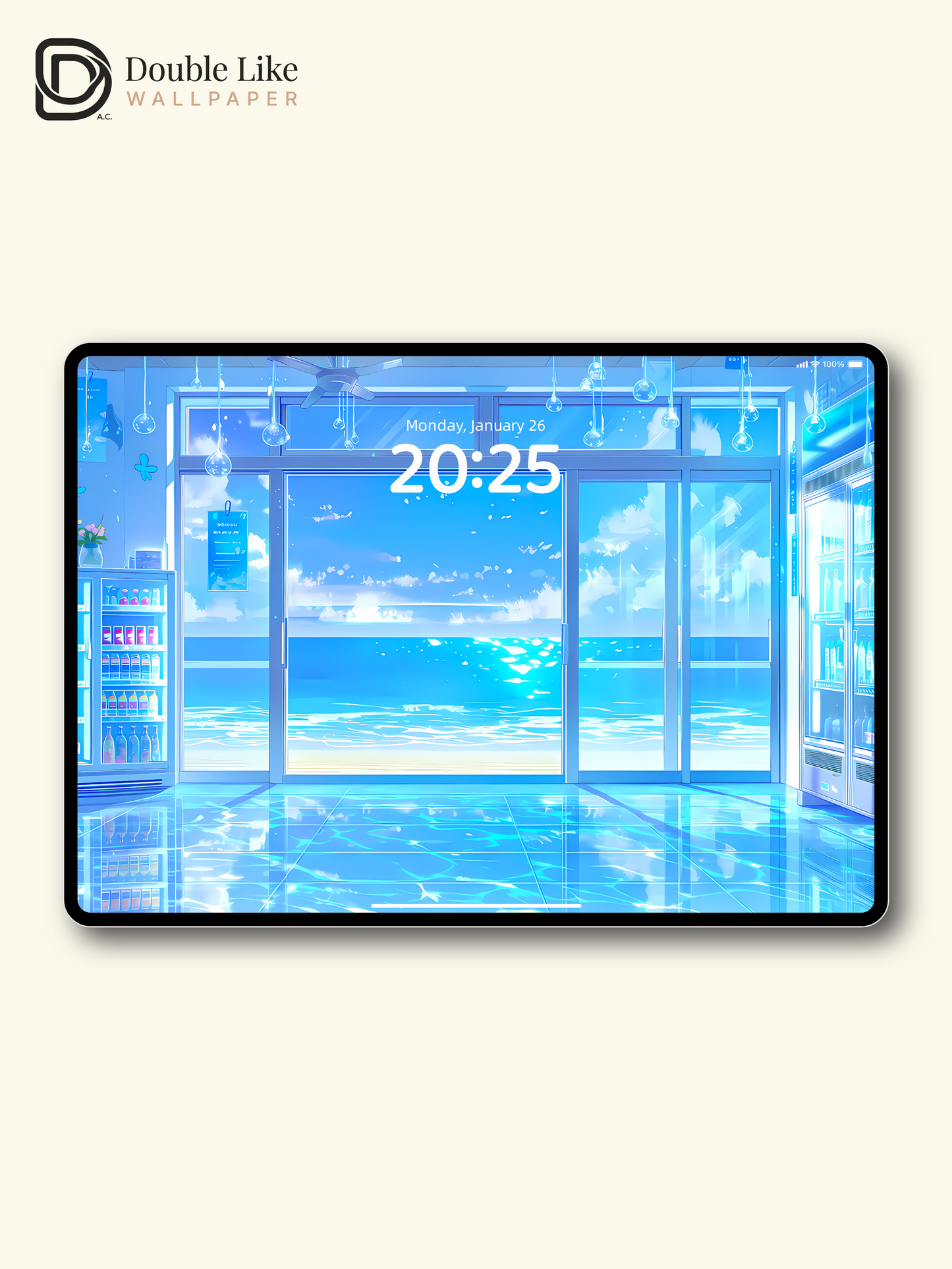 "Seaside Convenience Store – Blue Summer" Anime Illustration Wallpaper Set [#LFHL1011]