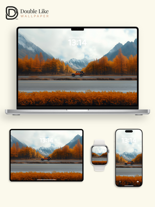 Autumn Mountain Road Car Travel Aesthetic Wallpaper Pack [#ZJY552]