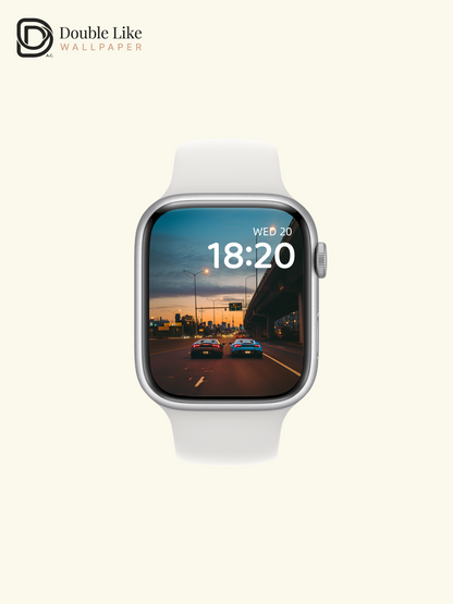 Sunset Highway Supercars City Skyline Aesthetic Wallpaper Pack [#JJ1396]